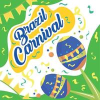 Pair of maracas Colored brazil carnival template Vector