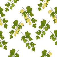 Gooseberry branches are an endless pattern. An endless pattern of green leaves. For wrapping paper. Ideal for wallpaper, surface textures, textiles. vector