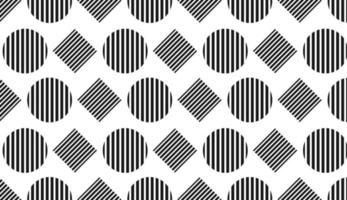 Seamless pattern. Black and white circle and square motif. Simple pattern design. Can be used for posters, brochures, postcards, and other printing needs. Vector illustration