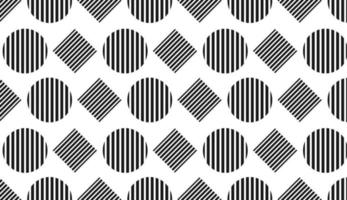 Seamless pattern. Black and white circle and square motif. Simple pattern design. Can be used for posters, brochures, postcards, and other printing needs. Vector illustration