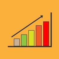 Illustration of marketing analytics bar chart vector