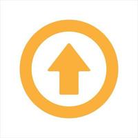 Simple upload icon in orange color. Vector illustration