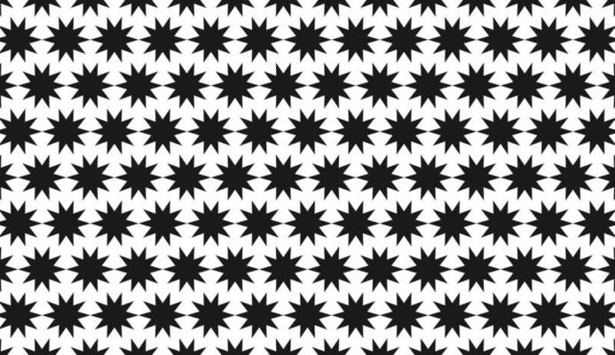 Seamless pattern. Repeated black and white star motif. Simple pattern design. Can be used for posters, brochures, postcards, and other printing needs. Vector illustration