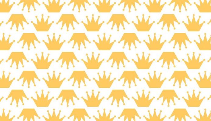 Seamless crown pattern. Yellow crown motif. Minimalist pattern design. Can be used for posters, brochures, postcards, and other printing needs. Vector illustration
