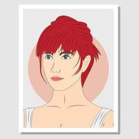 Woman wall art. Illustration of a beautiful hayley williams face art. Suitable for wall decoration vector