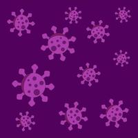 Illustration of purple virus with dark background color vector