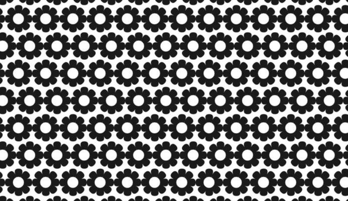 Seamless pattern. Sunflower motif in black and white. Simple pattern design. Can be used for posters, brochures, postcards, and other printing needs. Vector illustration