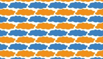 Seamless pattern. Blue and orange cloud motif. Simple pattern design. Can be used for posters, brochures, postcards, and other printing needs. Vector illustration