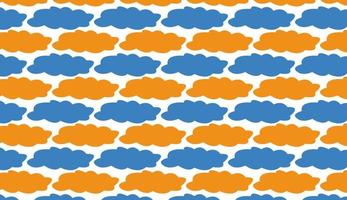 Seamless pattern. Blue and orange cloud motif. Simple pattern design. Can be used for posters, brochures, postcards, and other printing needs. Vector illustration