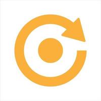 Simple refresh icon in orange color. Vector illustration