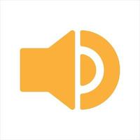 Simple speaker icon in orange color. Vector illustration