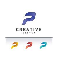 Letter P modern creative logo vector