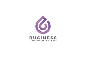Letter B creative 3d modern purple color drop shape minimal business logo vector