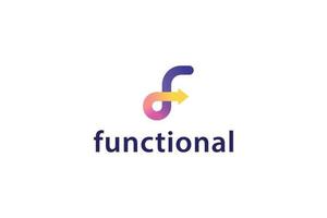 Letter f colorful Fashion logo design vector