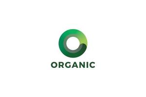 Letter o green color 3d organic recycling abstract logo design vector