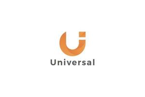 Letter U 3d orange color creative user interface logo vector