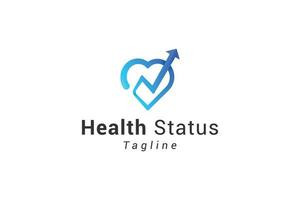 Health development statistics heart shape logo vector