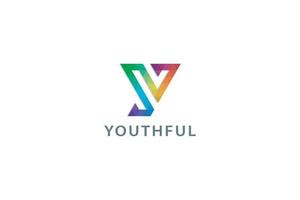 Letter Y creative colorful grid system technological youthful business logo vector