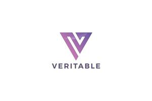 Letter V creative 3d purple color aesthetic beautiful business logo design vector