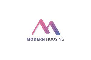 Letter M creative modern housing simple business logo design vector