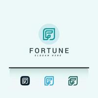 Letter F creative line art logo vector