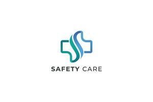 Letter S safe and security medical treatment health logo vector