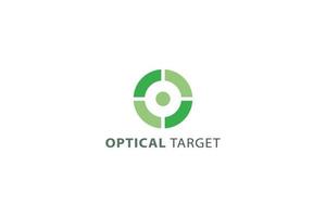 Letter O creative green color optical target flat logo vector