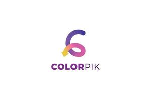 diseño de logotipo de empresa de pico de color de letra c vector