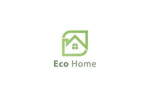 Green natural leafy modern simple and line art home logo vector
