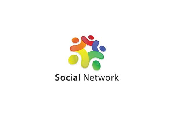 Colorful social group or network 3d technological healthy communication business logo