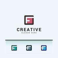 Letter F simple and minimal logo vector