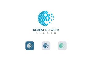 Global network technological modern logo vector