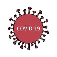 covid-19 cepa vector rojo ilustración aislada