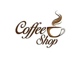 diseño de logotipo de vector de cafetería de marca