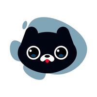 Cute cat flat design, Funny cat illustration vector