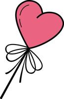 Vector image of a heart-shaped lollipop. Sweet candy. Today is Valentine's Day. A declaration of love. For the interface and website or mobile application. highlighted on a white background. Icon