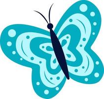 ilustración brillante de mariposas azules sobre un fondo blanco, inserción vectorial, idea de logotipo, libros de color, revistas, impresión en ropa, publicidad. hermosa ilustración de mariposa. vector