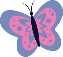 una ilustración brillante de una mariposa sobre un fondo blanco, un insecto vector, una idea para un logo, libros para colorear, revistas, impresión en ropa, publicidad. hermosa ilustración de mariposa. vector