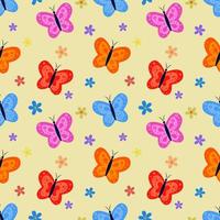 Seamless pattern of beautiful butterflies, abstract repeating pattern.An idea for holiday invitations, for drawing, children's creativity, for paper, fabric, textiles, gift wrapping, advertising. vector