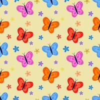 Seamless pattern of beautiful butterflies, abstract repeating pattern.An idea for holiday invitations, for drawing, children's creativity, for paper, fabric, textiles, gift wrapping, advertising. vector