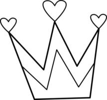 Crown on a white background. Cute pencil drawing. Vector illustration. valentine's day. An element of the decor of a wedding celebration. For a website, mobile application, icons, postcards.