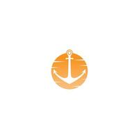 Anchor icon logo design template vector