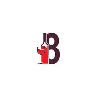 Number 8 with wine bottle icon logo vector