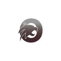 Letter O with panther head icon logo vector