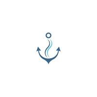 Anchor icon logo design template vector