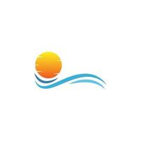 Sunset icon logo vector design template