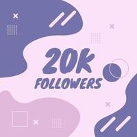 Thank you 20k followers with memphis element vector