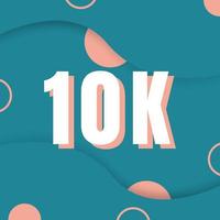 10K  followers of social media background design vector