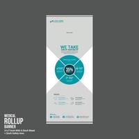 medical roll up banner design vector