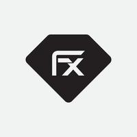 diseño de logotipo de letra fx vector